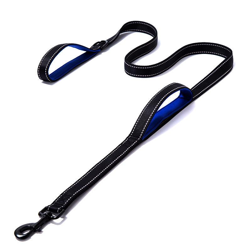Reflective Nylon Double Thickened Dog Leash - Enhanced Visibility And Durability