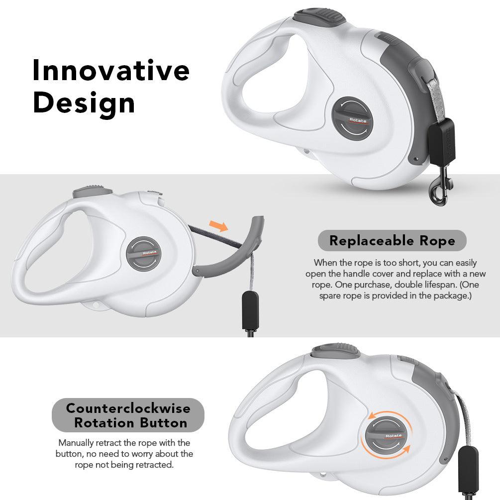 Reflective Retractable Dog Leash With Tractor Design