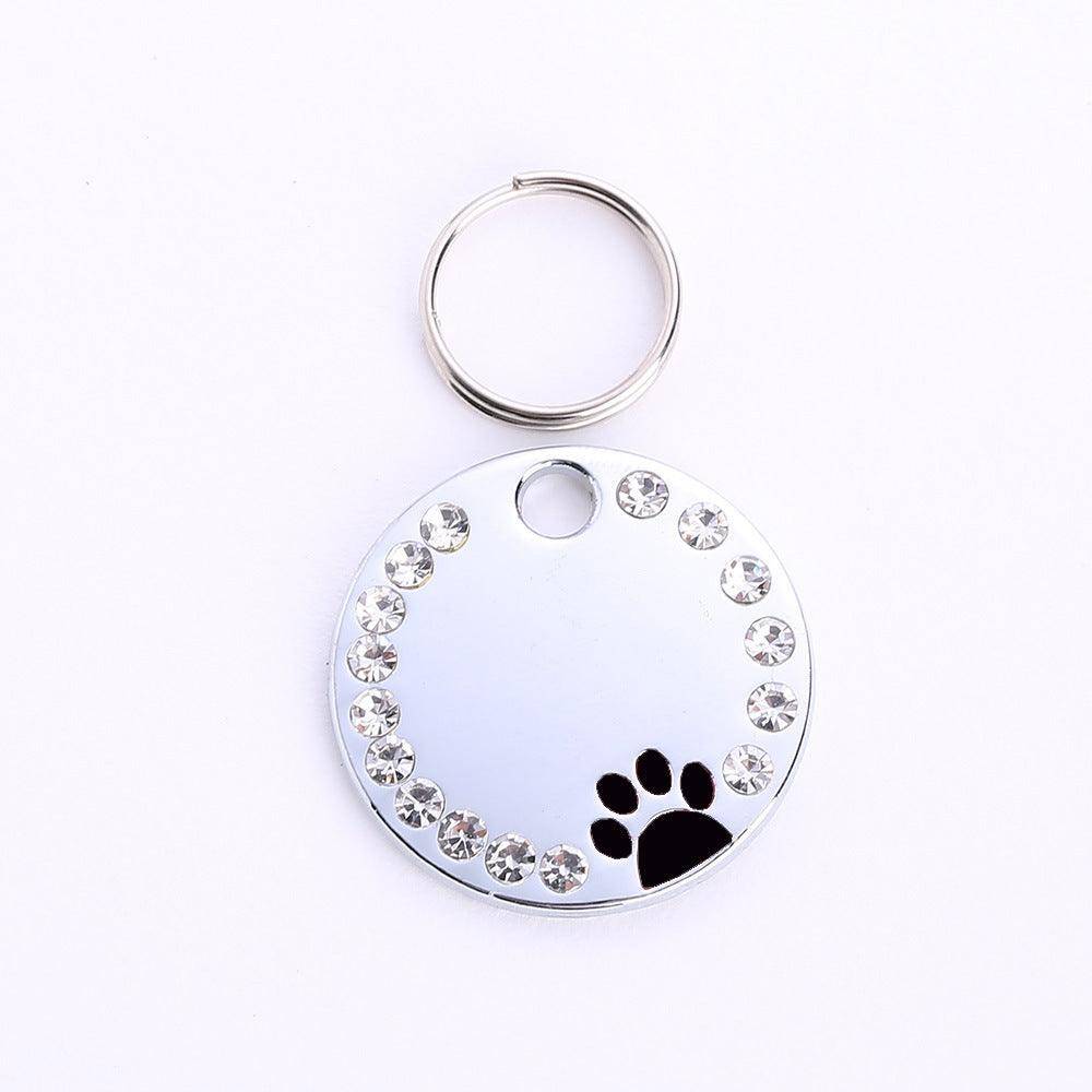 Personalized Round Metal Dog Tag Keychain