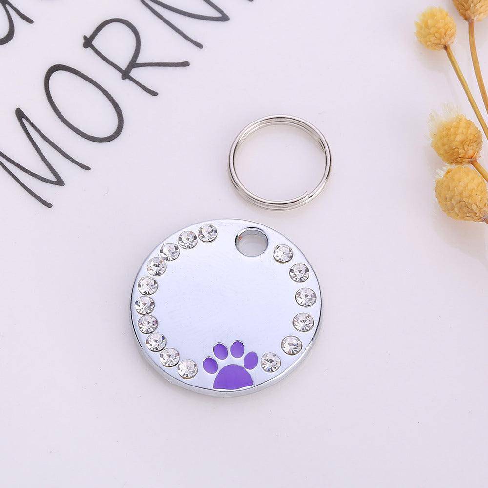 Personalized Round Metal Dog Tag Keychain