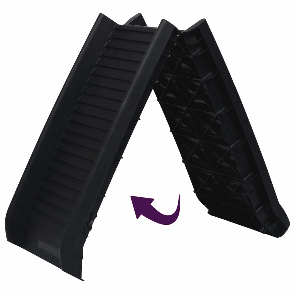 vidaXL Folding Dog Ramp Black 61.2"x15.7"x6.1"