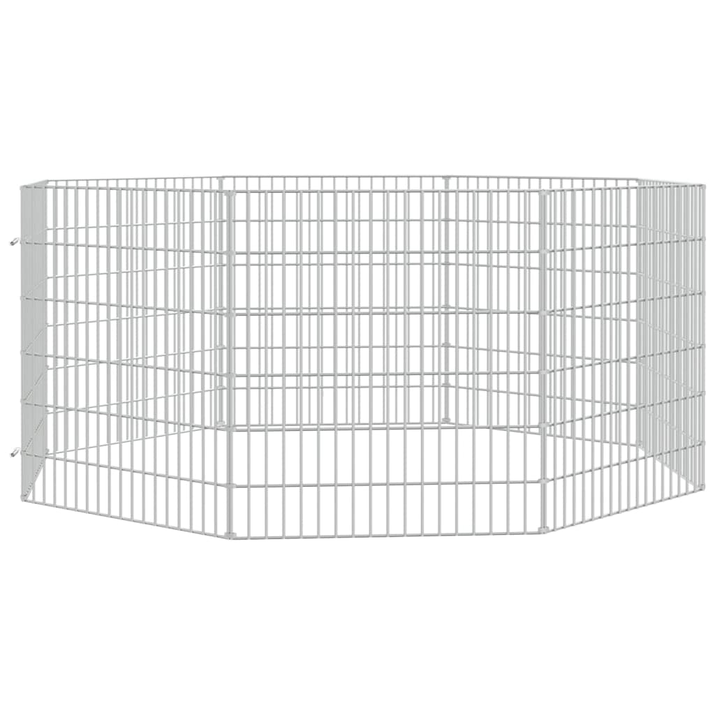 vidaXL Free Range Animal Enclosure 8-Panel 21.3"x23.6" Galvanized Iron-2