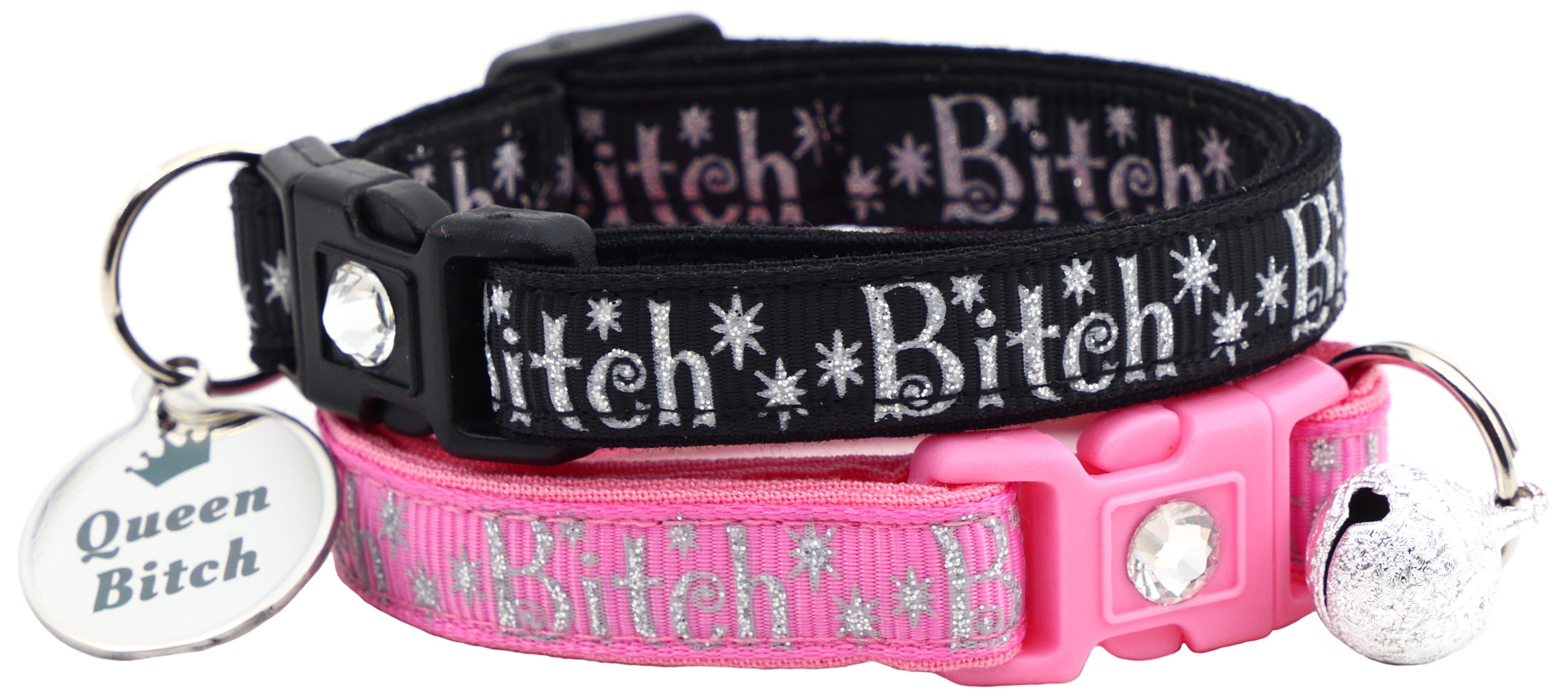 Silver Bitch Breakaway Cat Collar