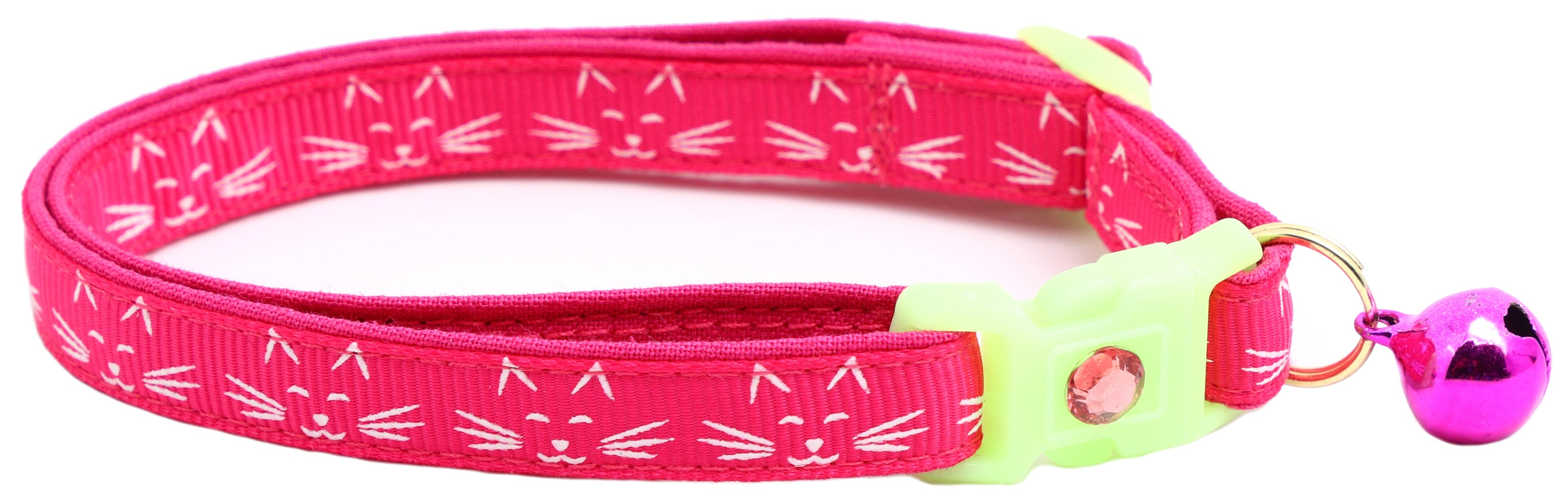 Glowing Cat Faces Breakaway Cat Collar-8