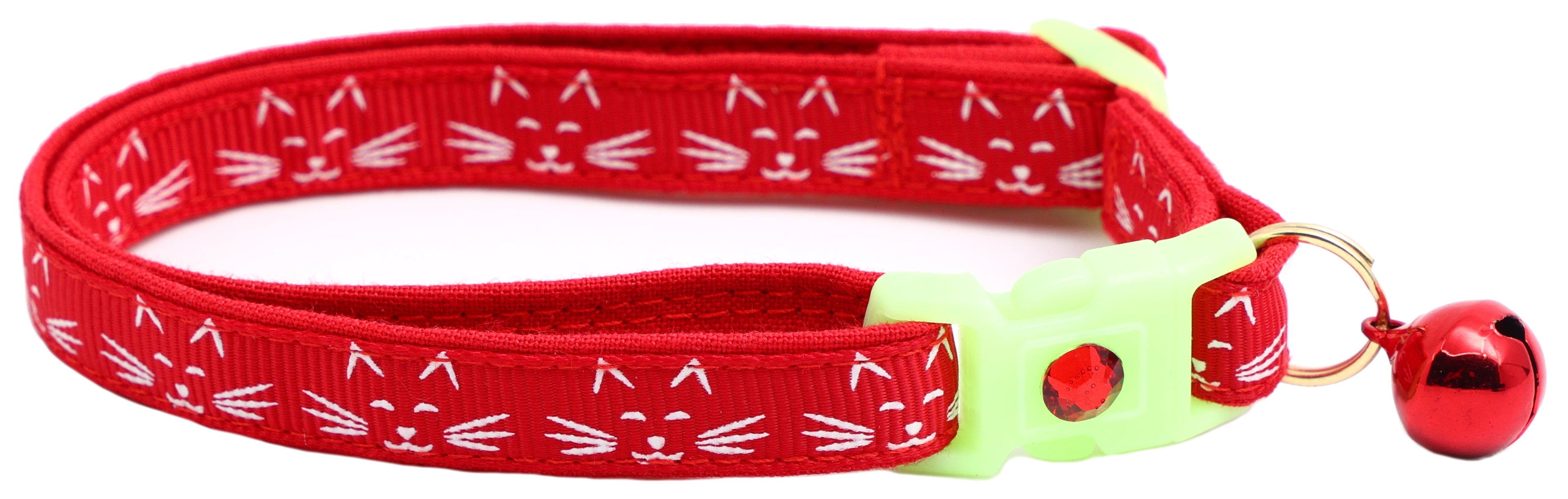Glowing Cat Faces Breakaway Cat Collar-11
