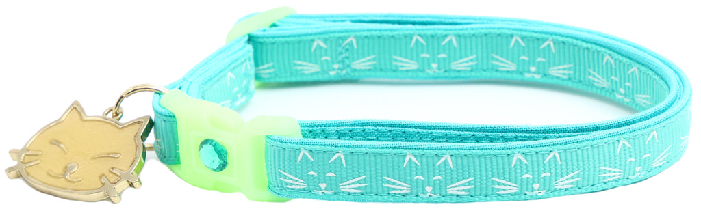 Glowing Cat Faces Breakaway Cat Collar-3