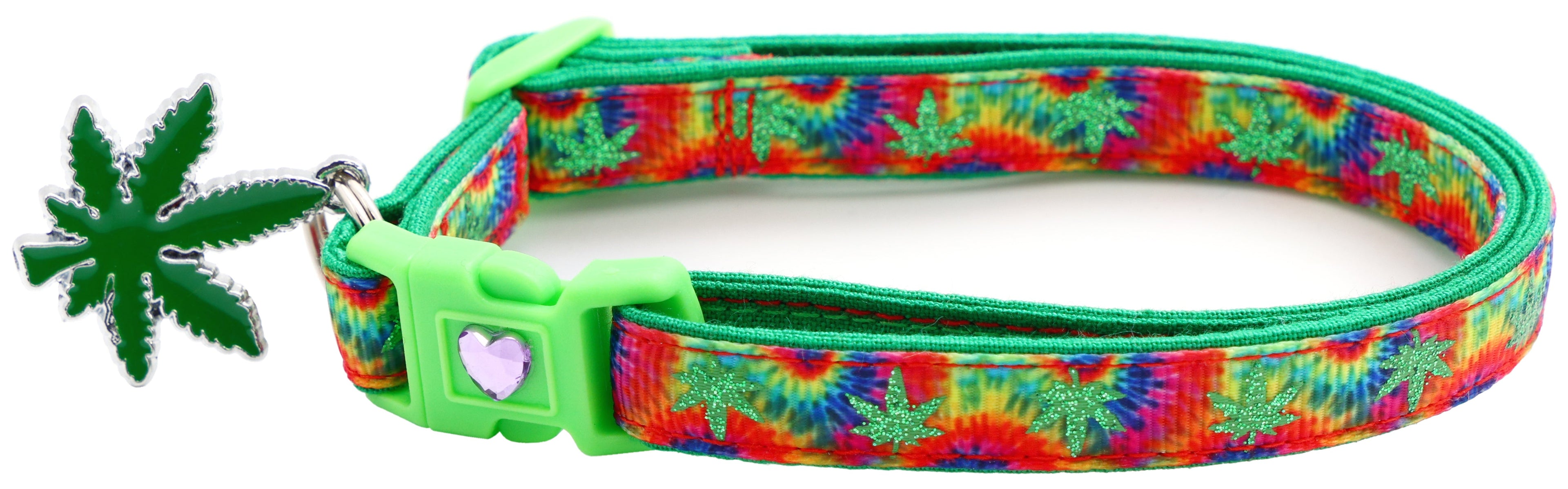 Marijuana Leaves Breakaway Cat Collar