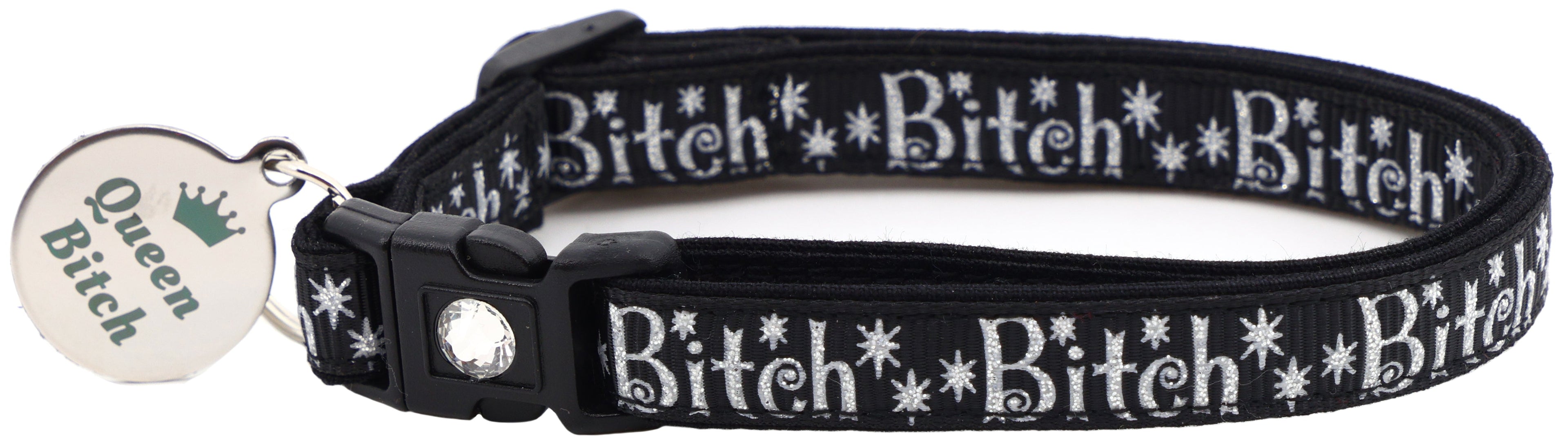 Silver Bitch Breakaway Cat Collar