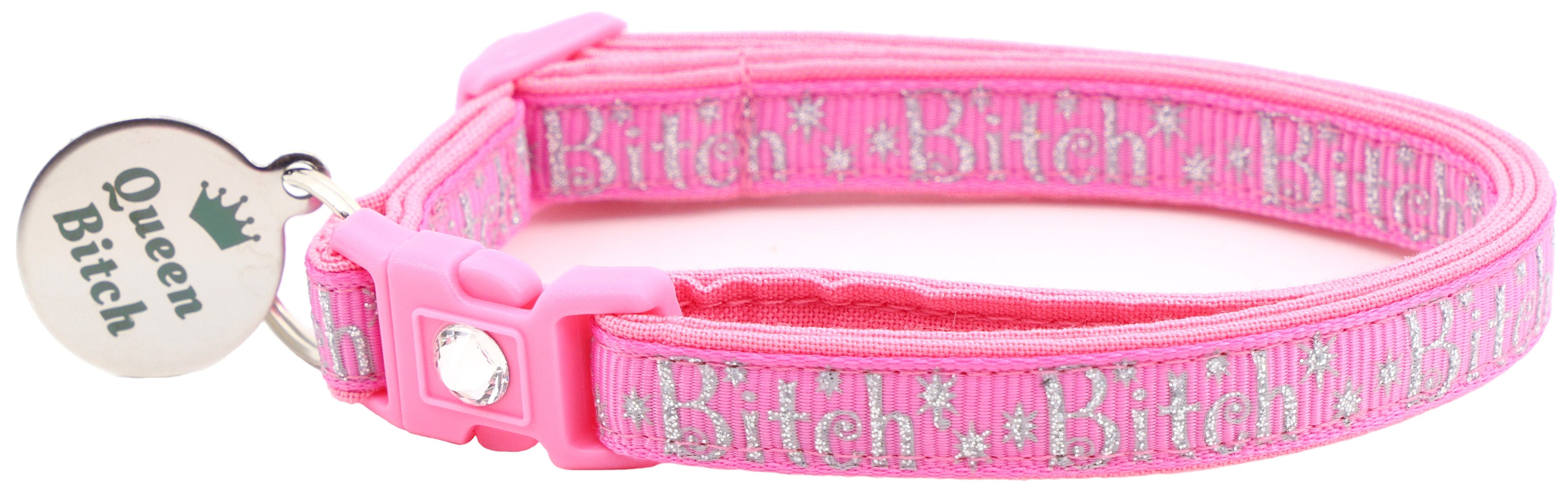 Silver Bitch Breakaway Cat Collar