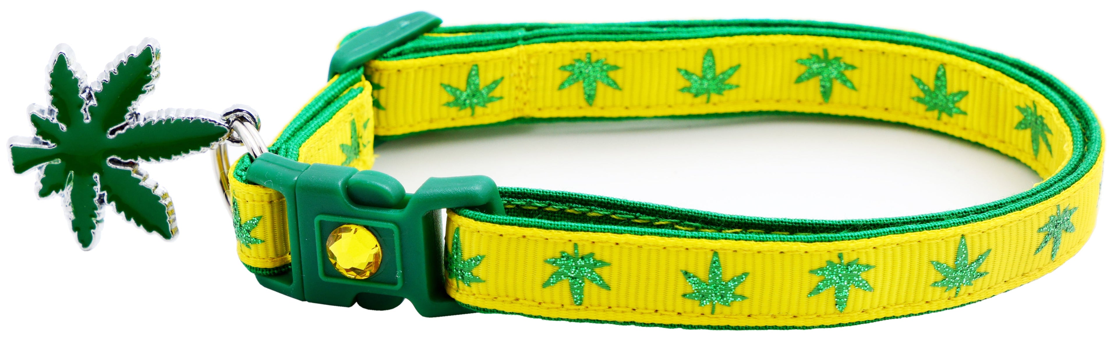 Marijuana Leaves Breakaway Cat Collar