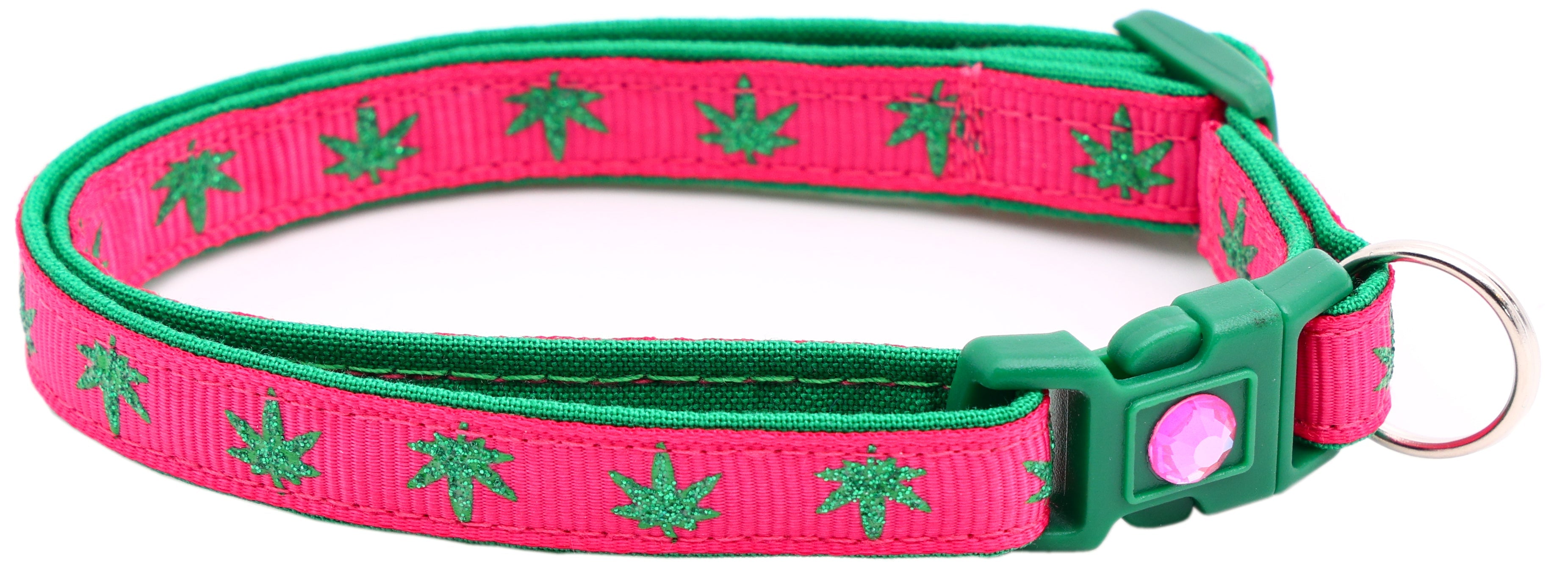 Marijuana Leaves Breakaway Cat Collar