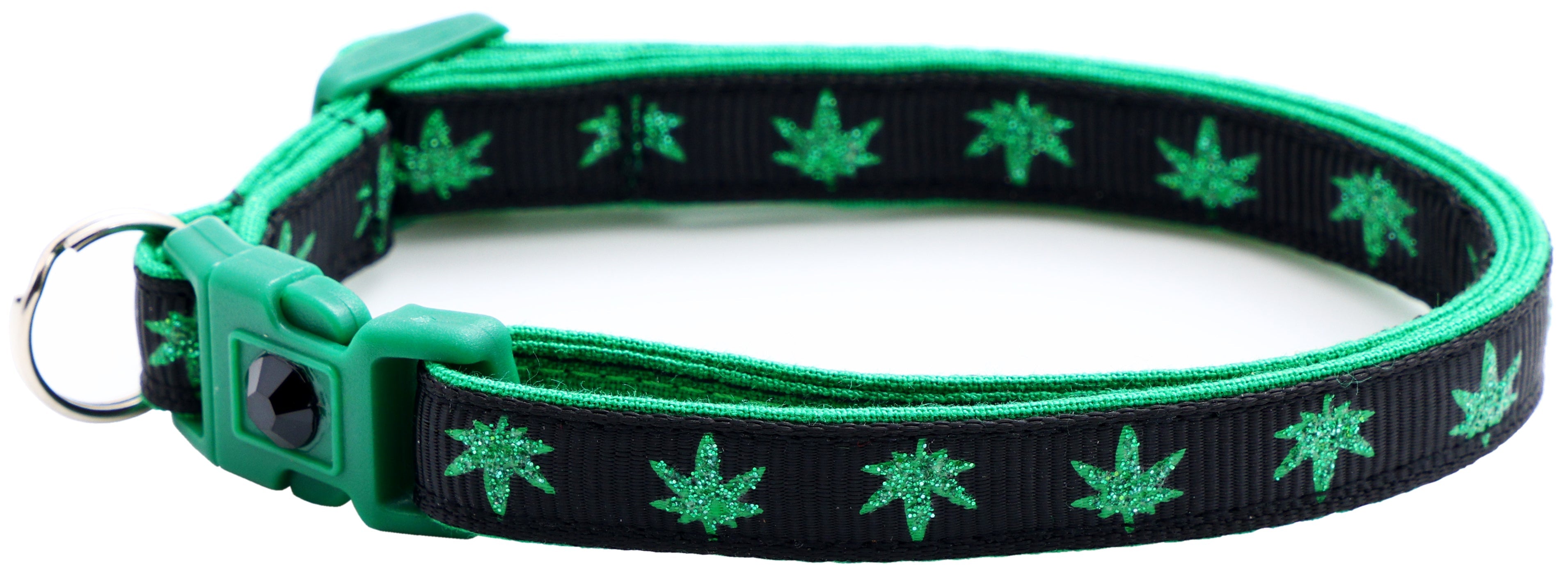 Marijuana Leaves Breakaway Cat Collar