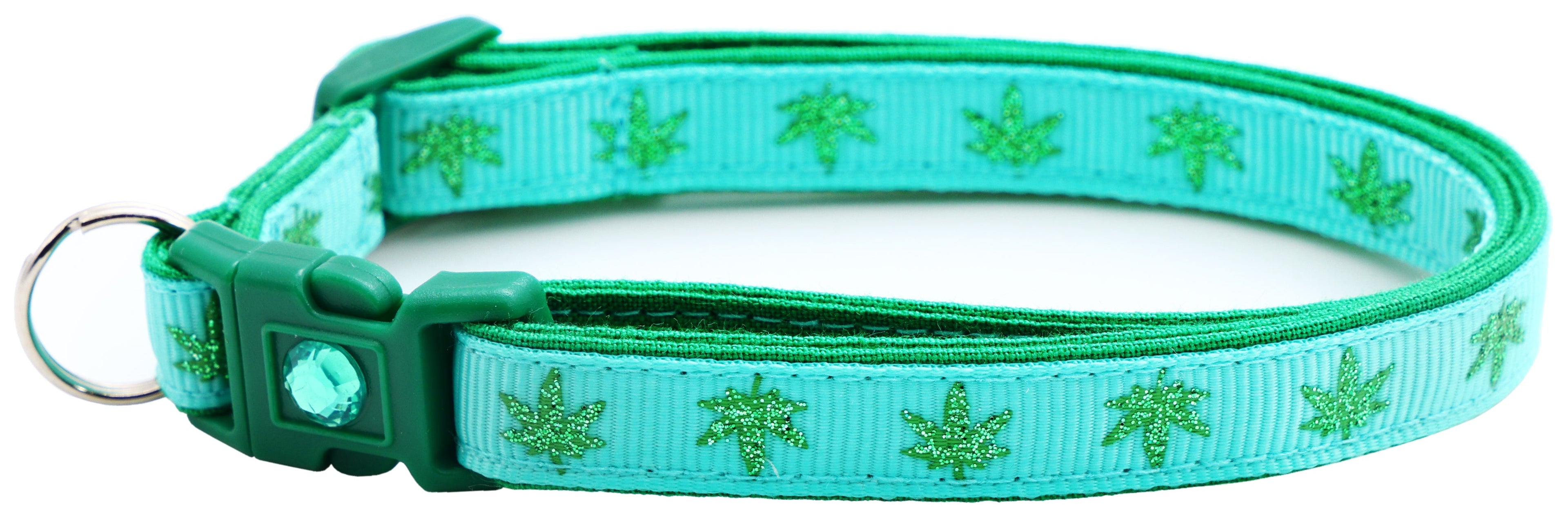 Marijuana Leaves Breakaway Cat Collar