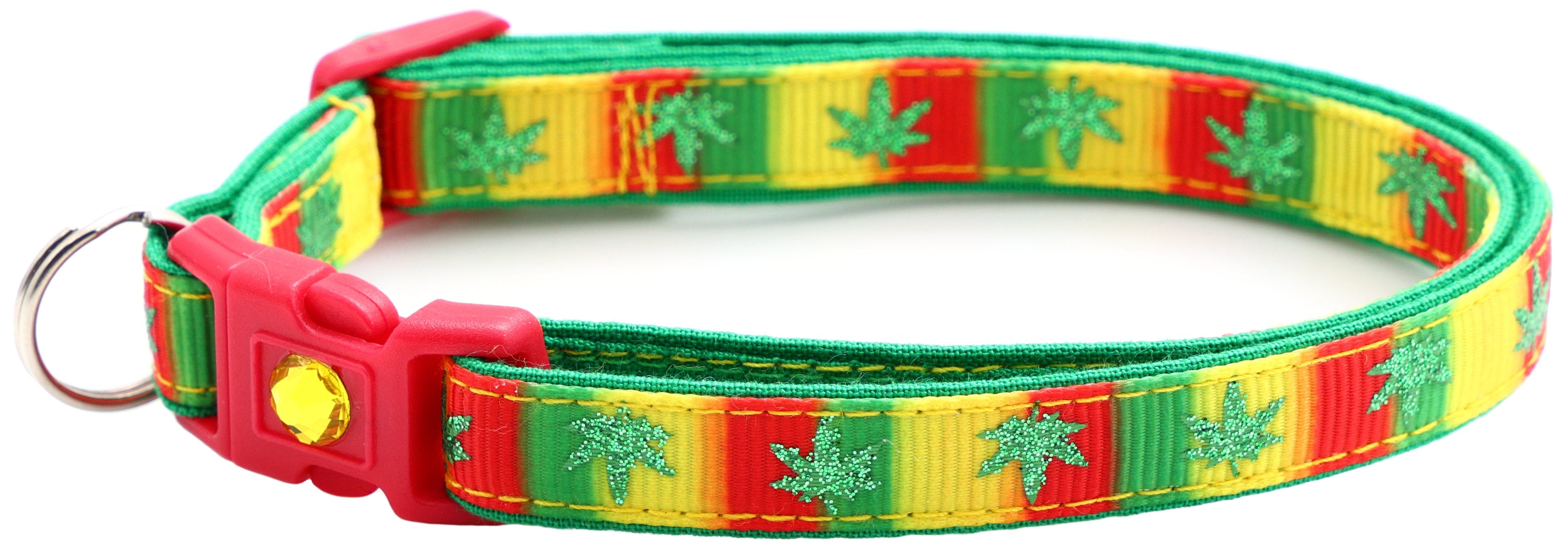 Marijuana Leaves Breakaway Cat Collar