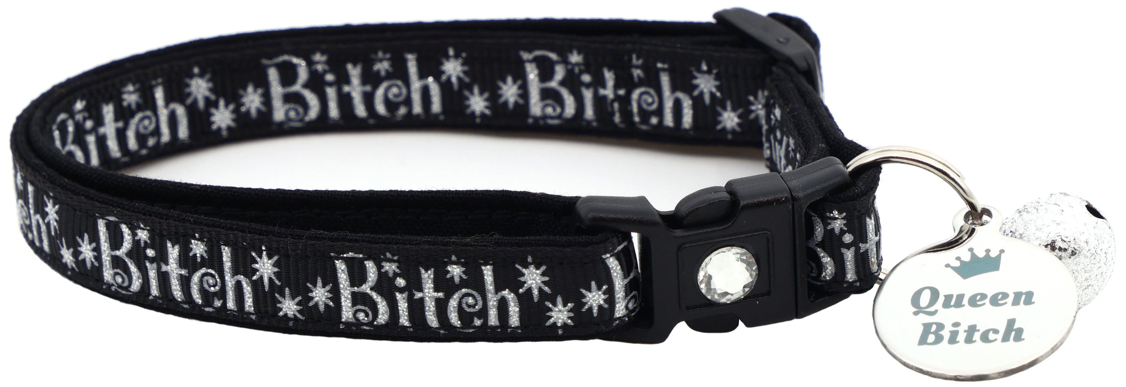Silver Bitch Breakaway Cat Collar