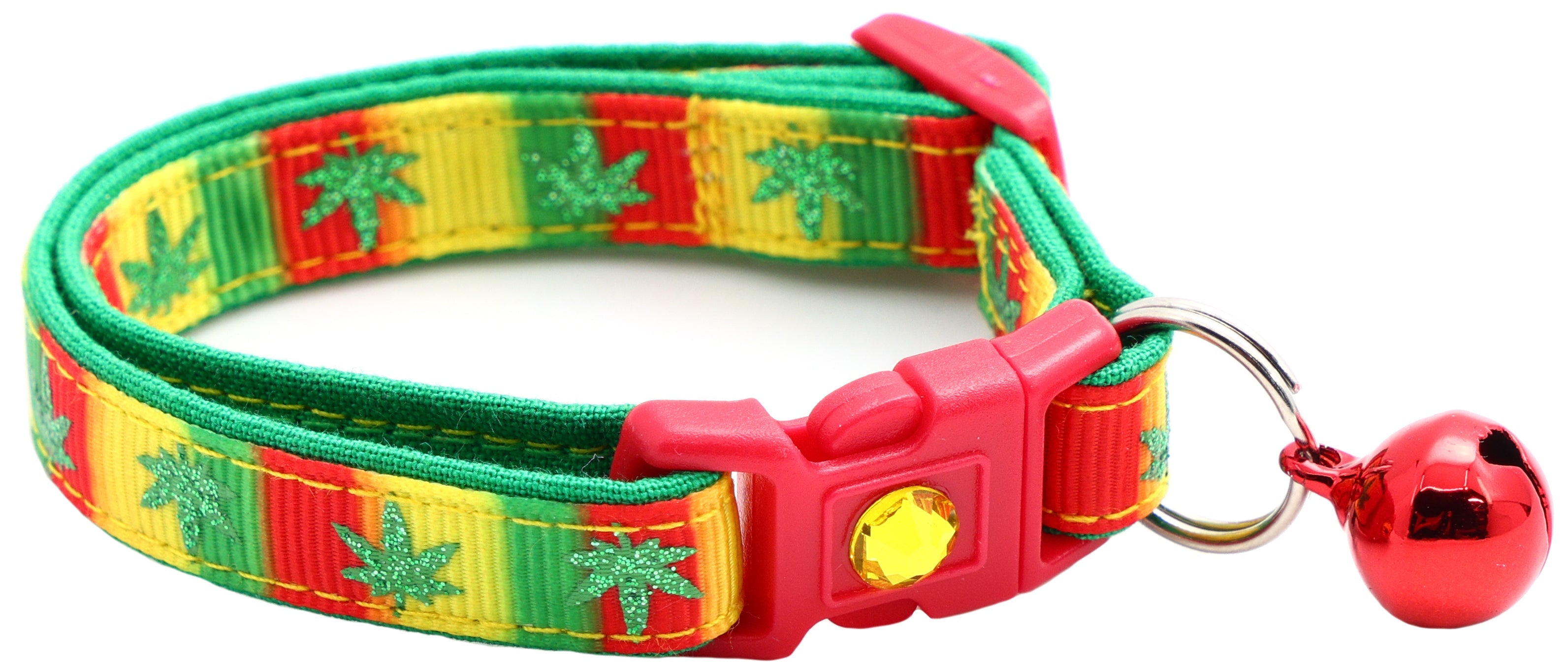 Marijuana Leaves Breakaway Cat Collar