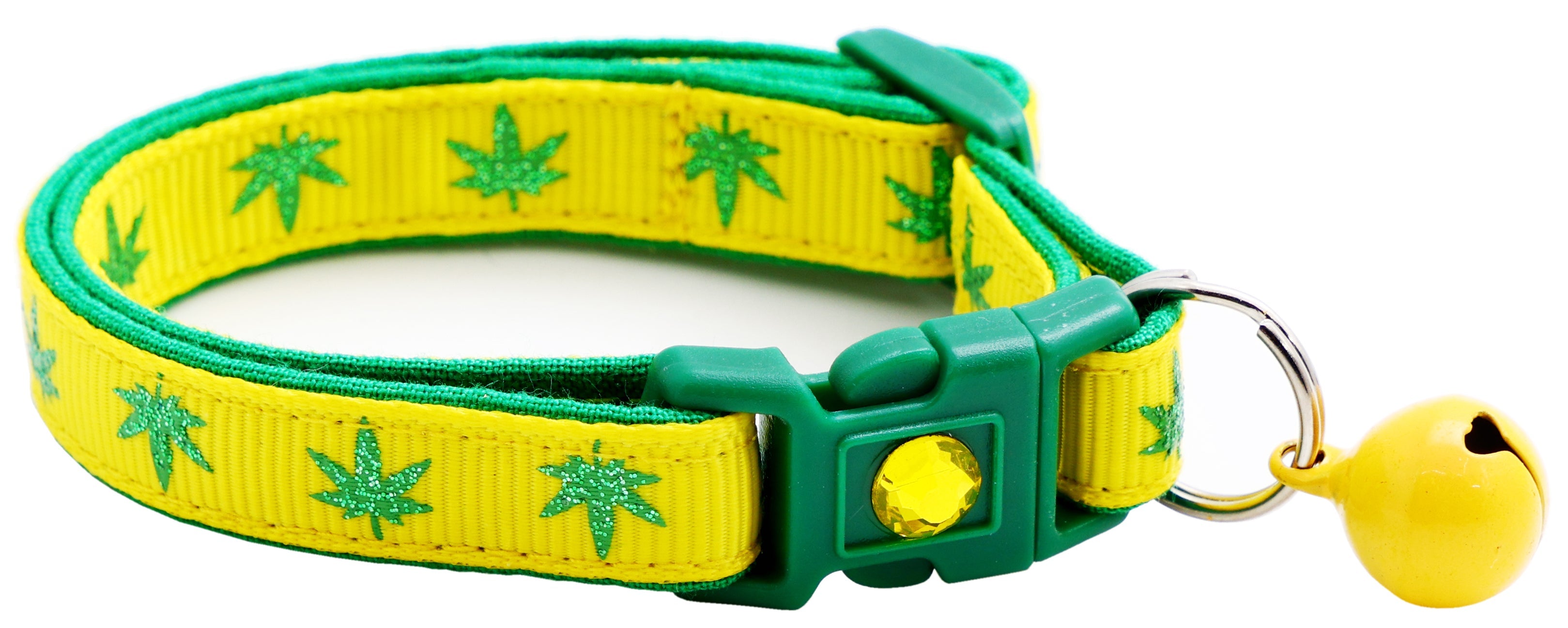 Marijuana Leaves Breakaway Cat Collar