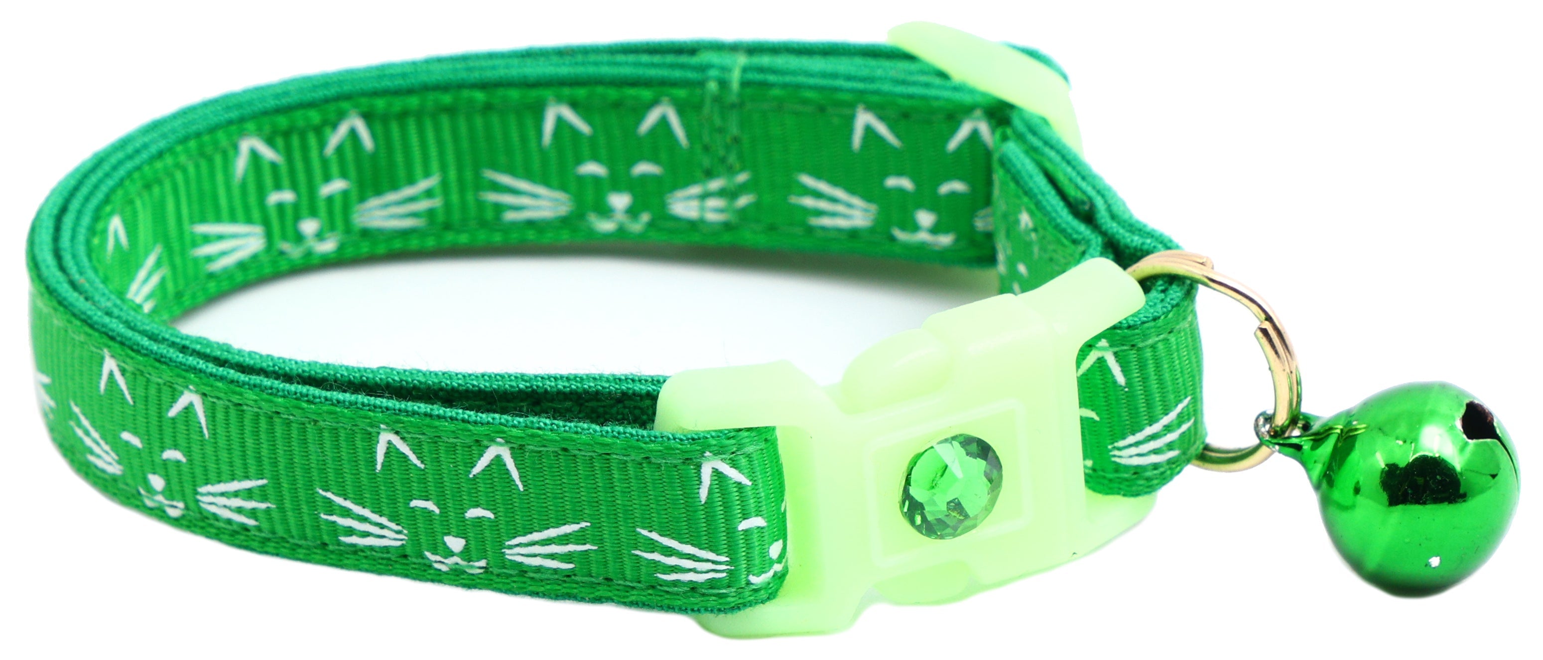 Glowing Cat Faces Breakaway Cat Collar