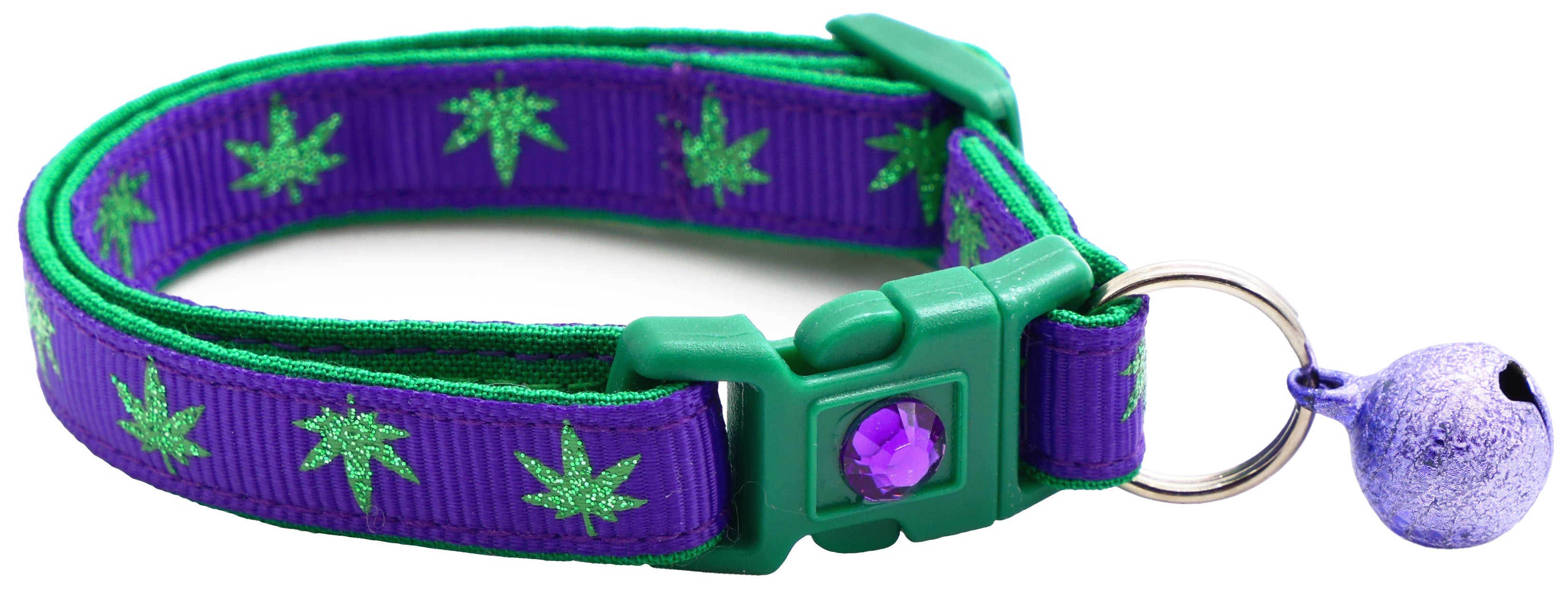 Marijuana Leaves Breakaway Cat Collar