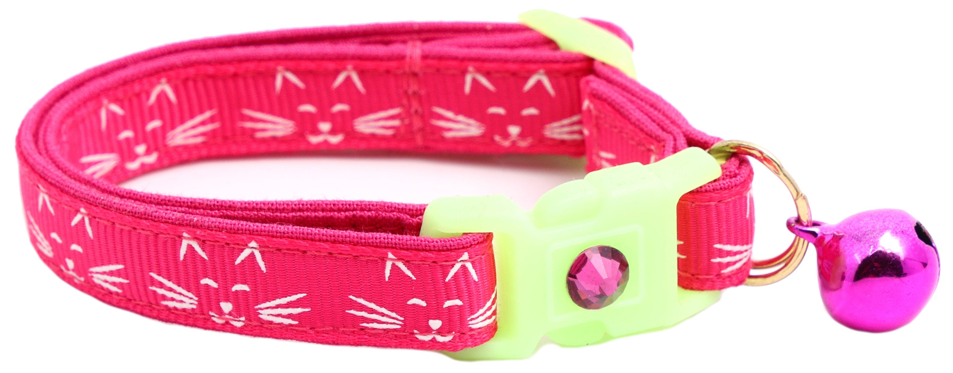 Glowing Cat Faces Breakaway Cat Collar-16