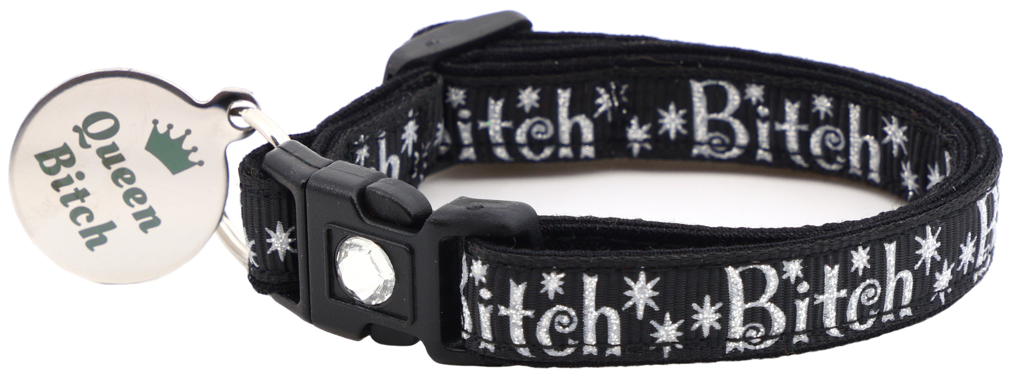Silver Bitch Breakaway Cat Collar