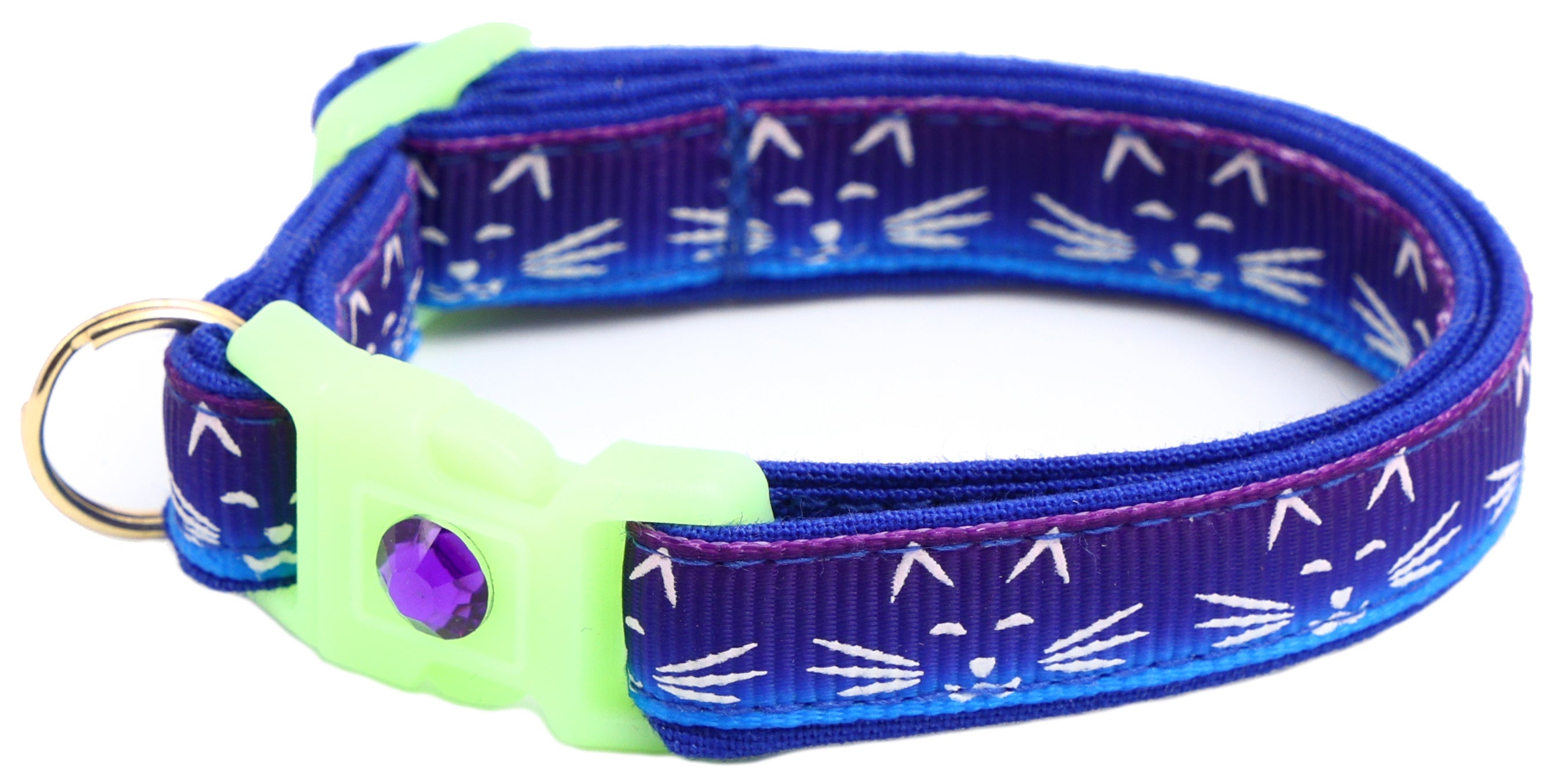 Glowing Cat Faces Breakaway Cat Collar-49