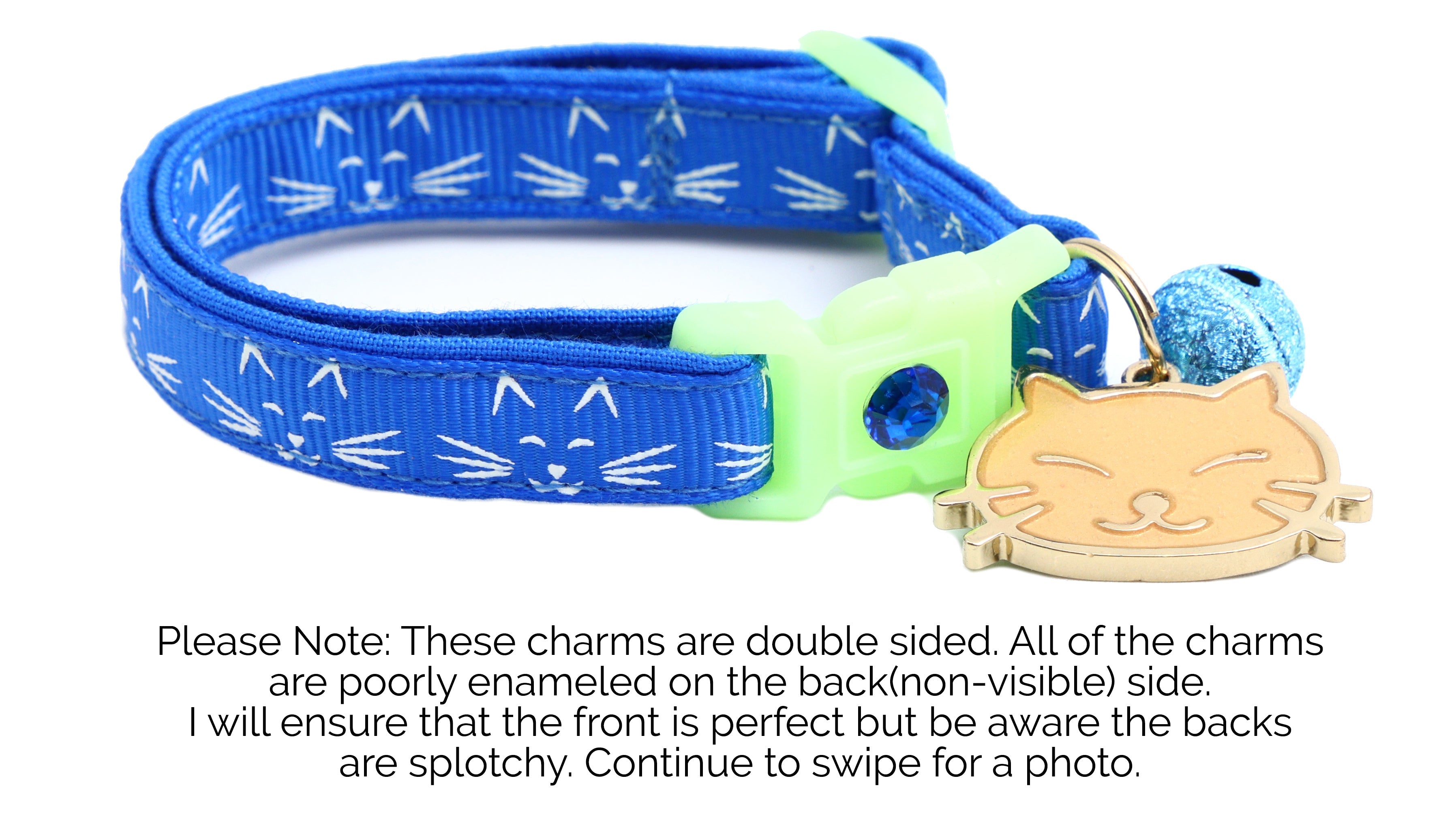Glowing Cat Faces Breakaway Cat Collar-30