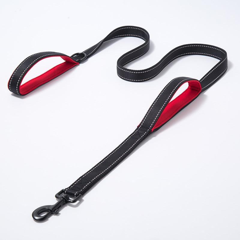 Reflective Nylon Double Thickened Dog Leash - Enhanced Visibility And Durability