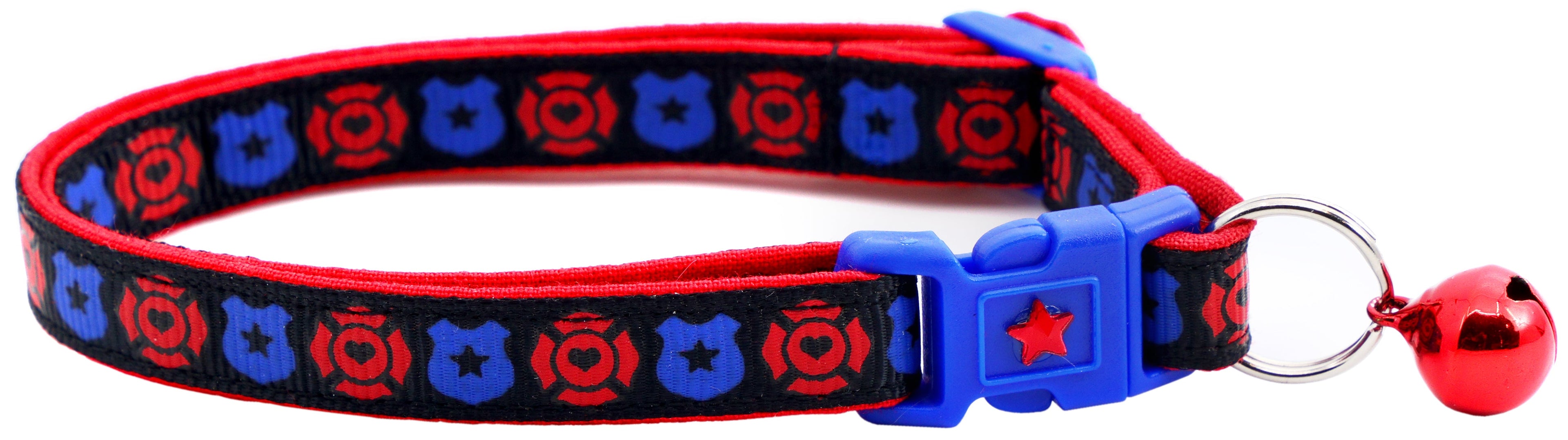 Fire and Police Badges Cat Collar-1