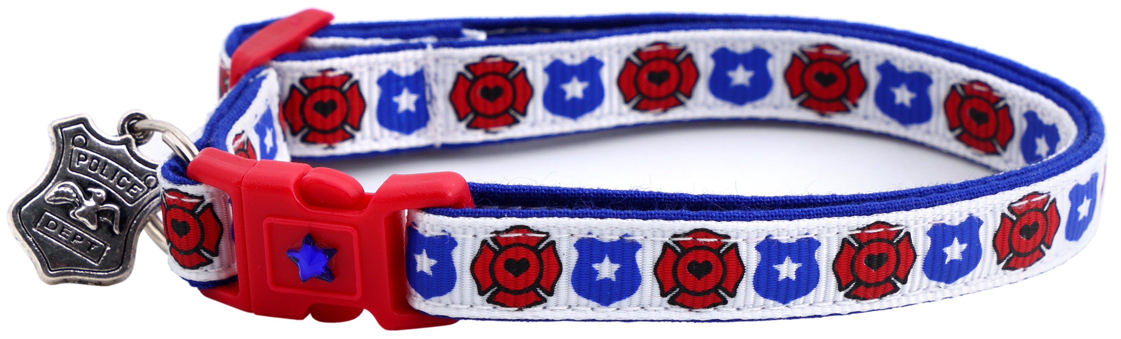 Fire and Police Badges Cat Collar