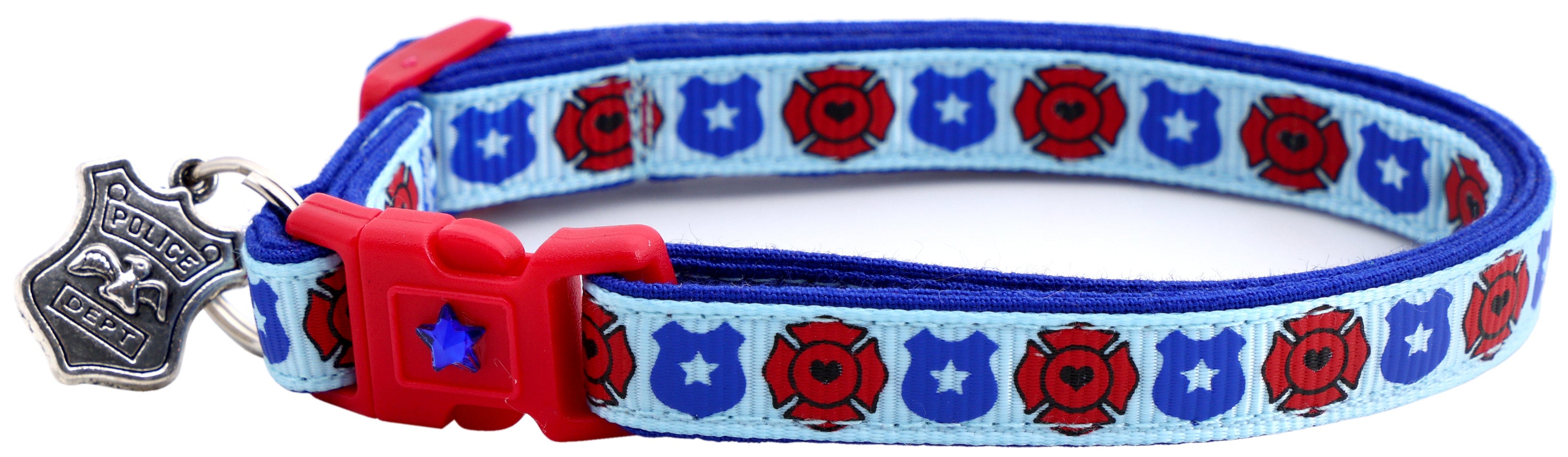 Fire and Police Badges Cat Collar-12