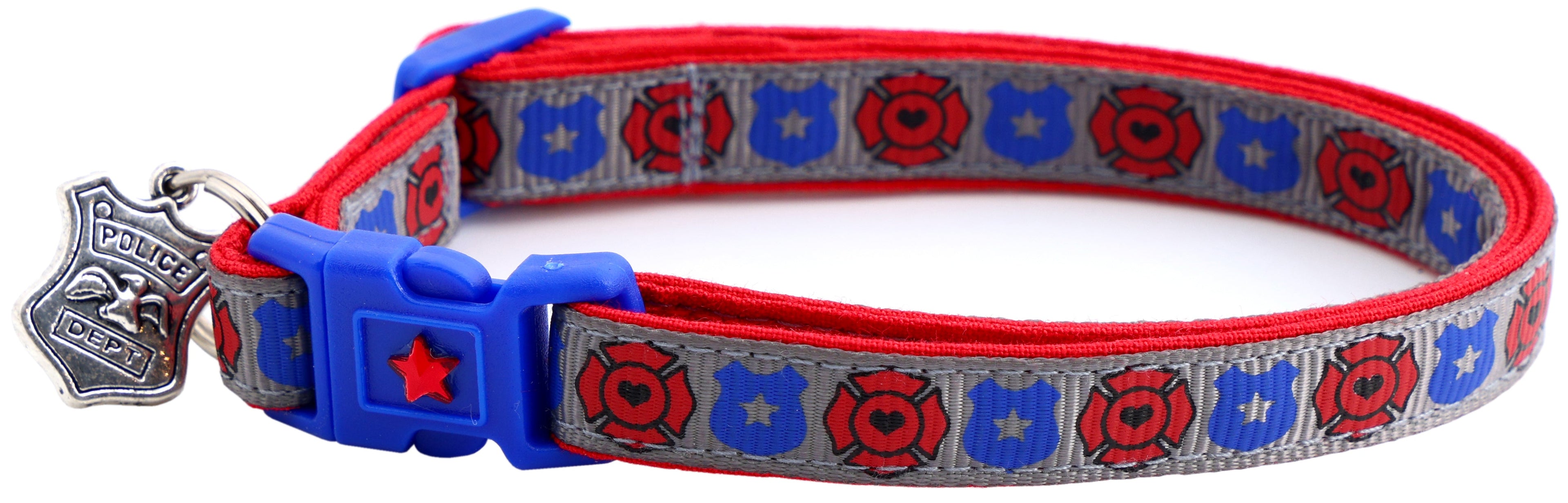 Fire and Police Badges Cat Collar-13