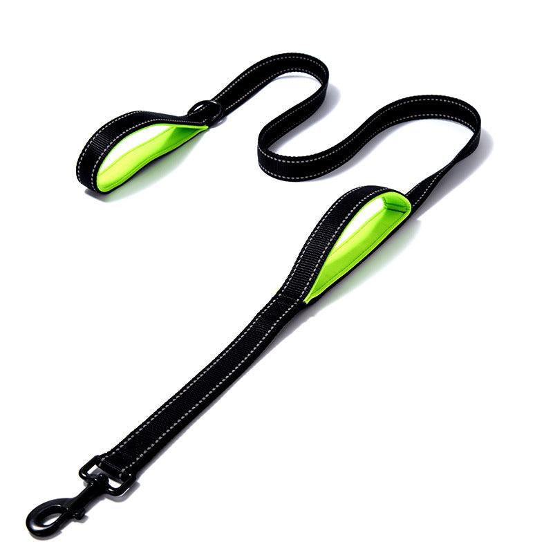 Reflective Nylon Double Thickened Dog Leash - Enhanced Visibility And Durability