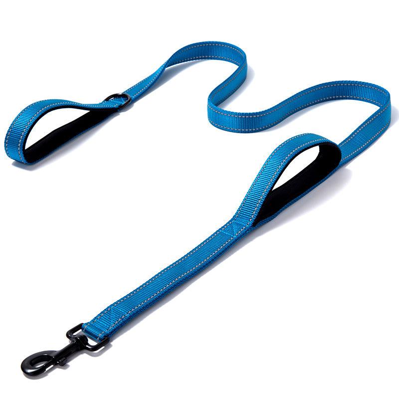 Reflective Nylon Double Thickened Dog Leash - Enhanced Visibility And Durability