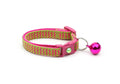 Pink Chevrons on Bright Green Cat Collar