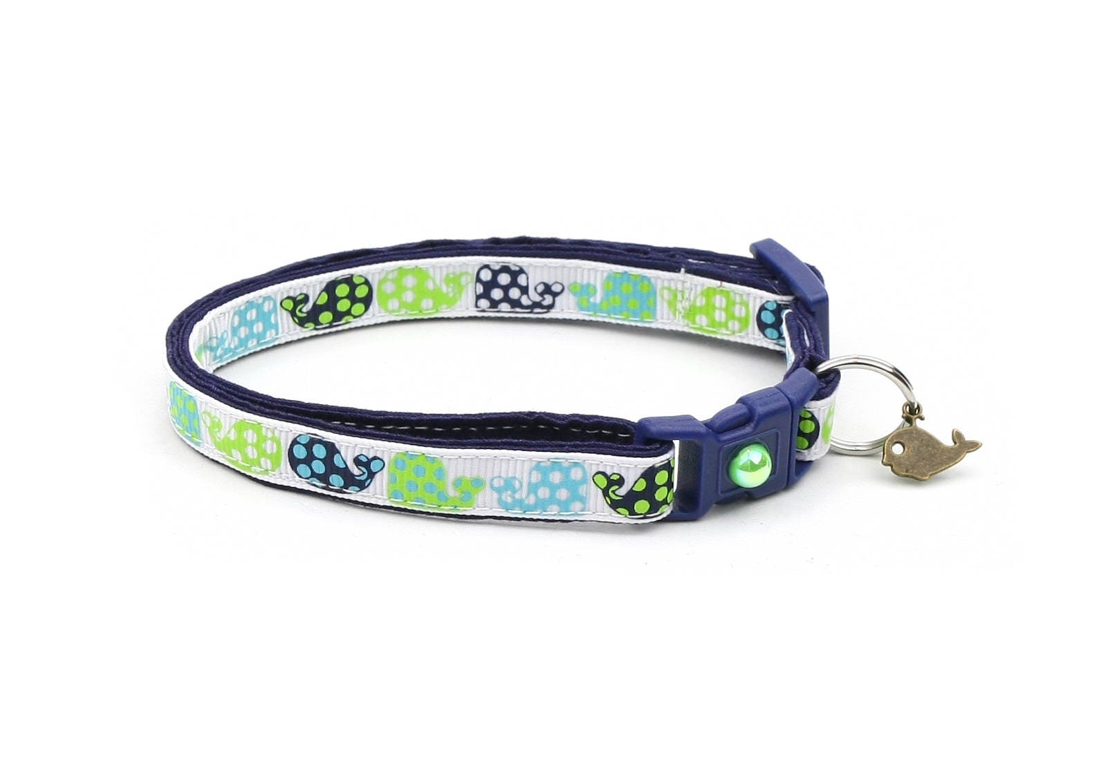 Polka Dot Whales Cat Collar