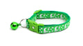 Silver Moons and Stars on Kelly Green Cat Collar