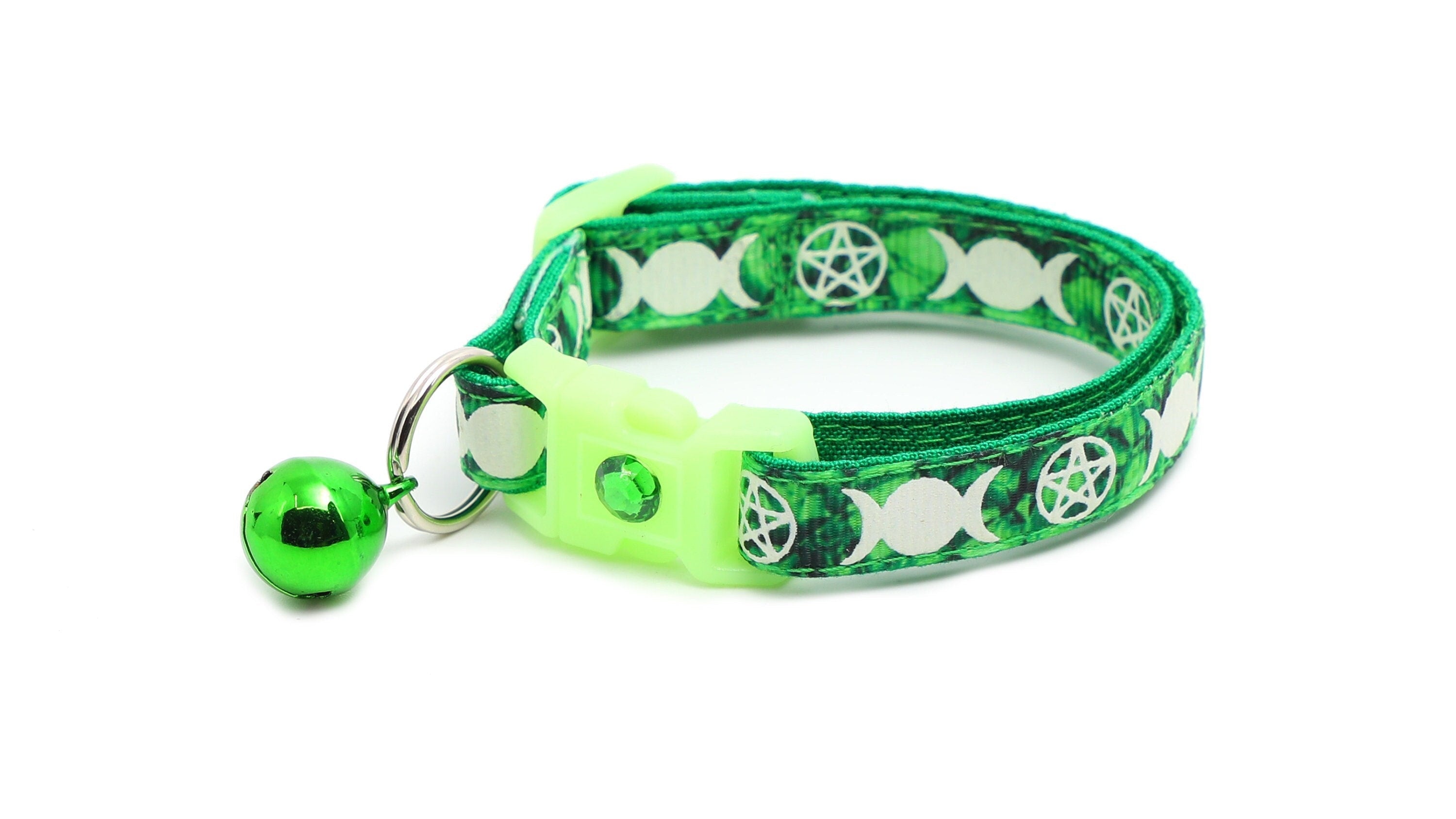 Witch's Familiar on Emerald Cat Collar