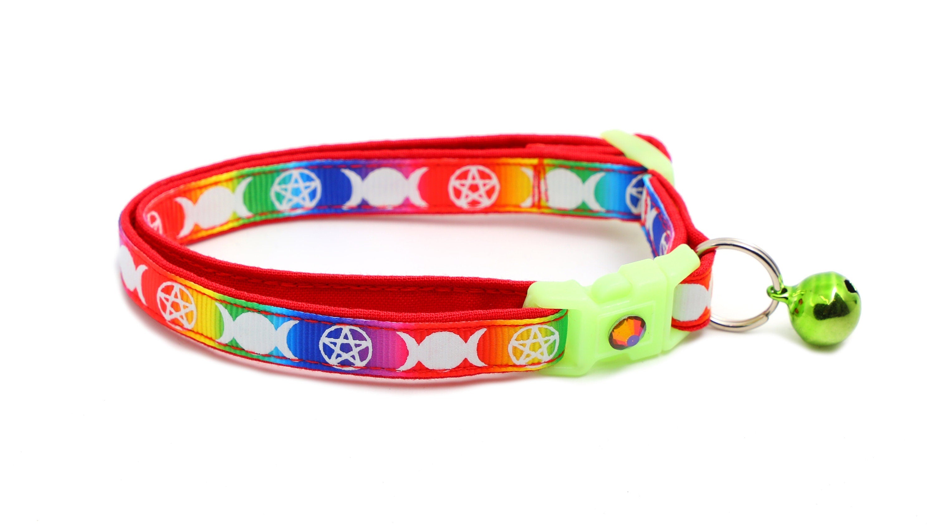 Witch's Familiar on Rainbow Cat Collar
