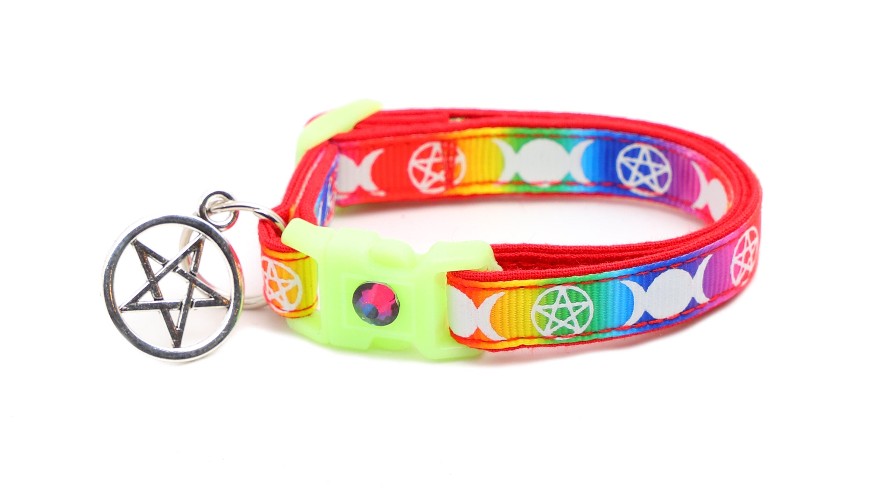 Witch's Familiar on Rainbow Cat Collar
