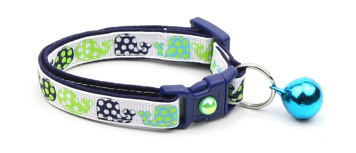 Polka Dot Whales Cat Collar