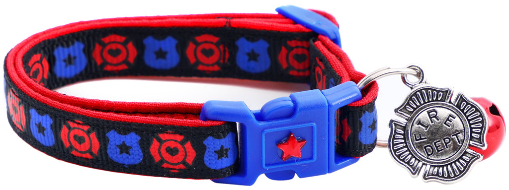 Fire and Police Badges Cat Collar
