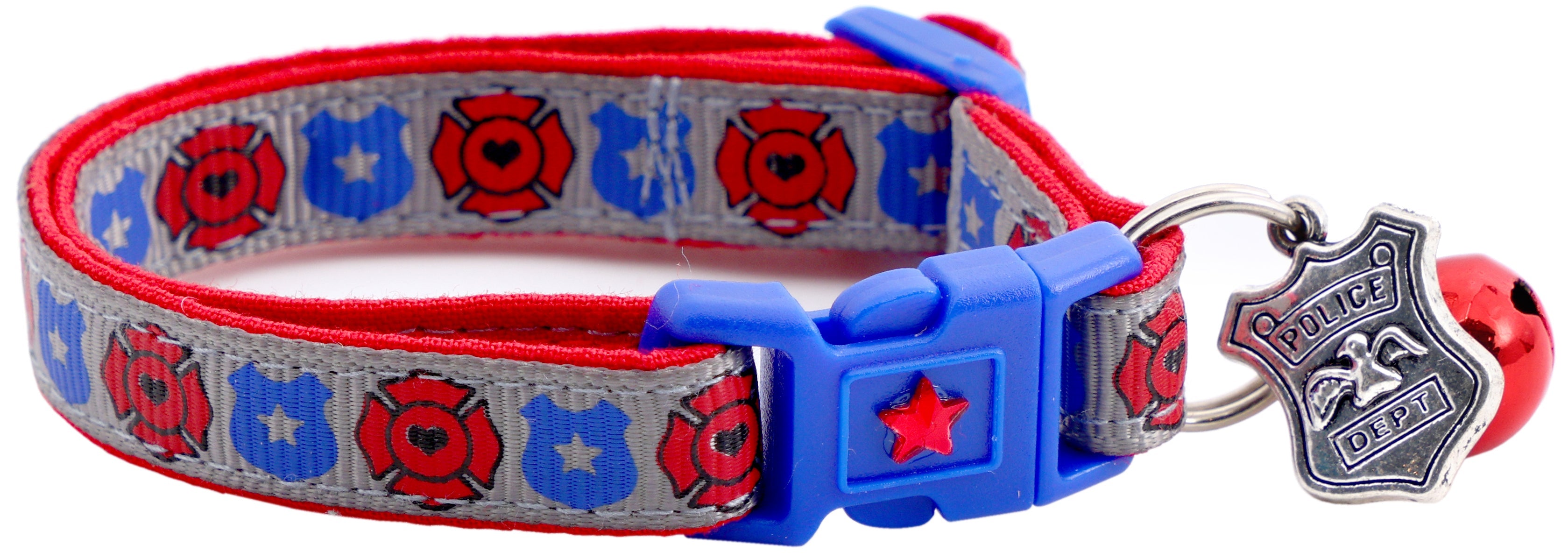 Fire and Police Badges Cat Collar